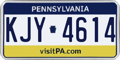 PA license plate KJY4614