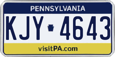 PA license plate KJY4643
