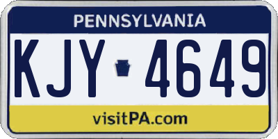 PA license plate KJY4649