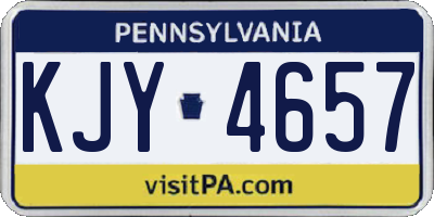 PA license plate KJY4657