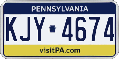 PA license plate KJY4674