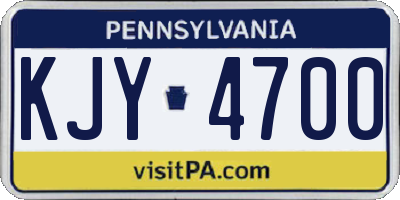 PA license plate KJY4700