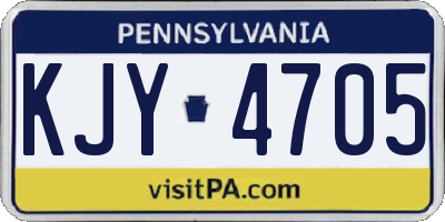 PA license plate KJY4705