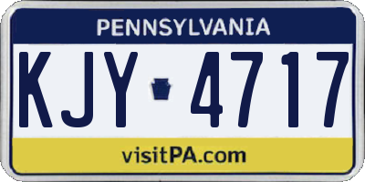 PA license plate KJY4717