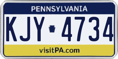 PA license plate KJY4734