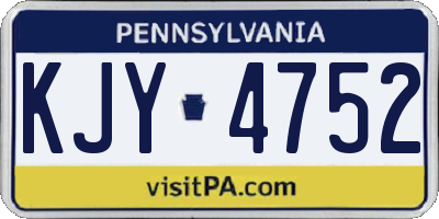 PA license plate KJY4752