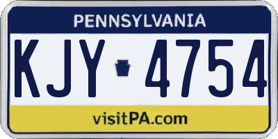 PA license plate KJY4754