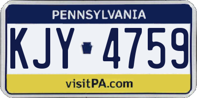 PA license plate KJY4759