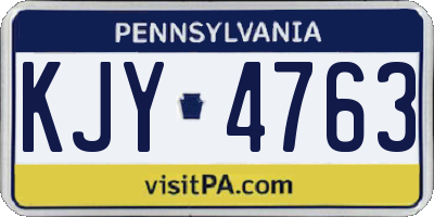 PA license plate KJY4763