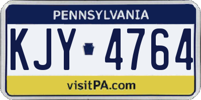 PA license plate KJY4764