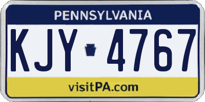 PA license plate KJY4767
