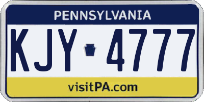PA license plate KJY4777