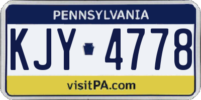 PA license plate KJY4778