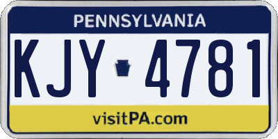 PA license plate KJY4781
