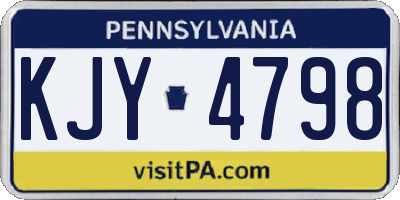 PA license plate KJY4798