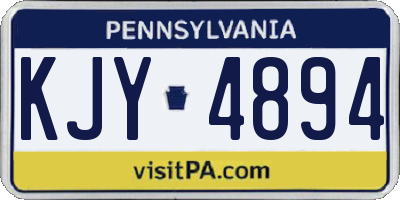 PA license plate KJY4894