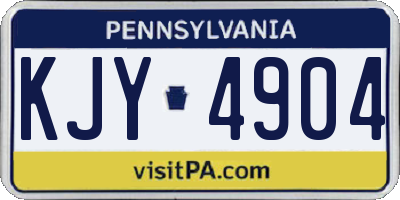 PA license plate KJY4904
