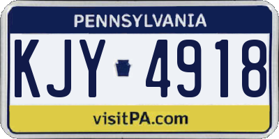 PA license plate KJY4918