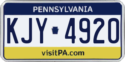 PA license plate KJY4920