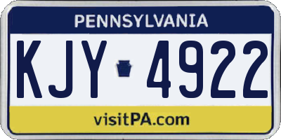 PA license plate KJY4922