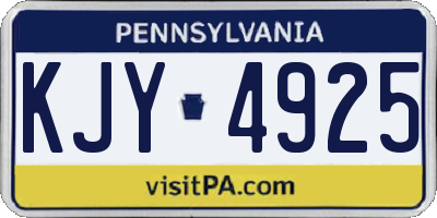 PA license plate KJY4925