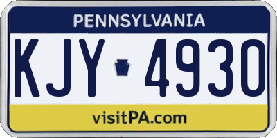 PA license plate KJY4930