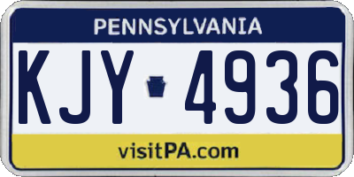 PA license plate KJY4936