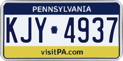 PA license plate KJY4937