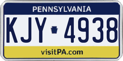 PA license plate KJY4938