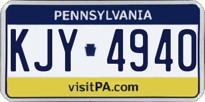 PA license plate KJY4940