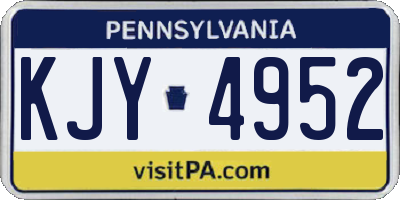 PA license plate KJY4952