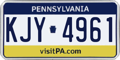 PA license plate KJY4961
