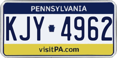 PA license plate KJY4962