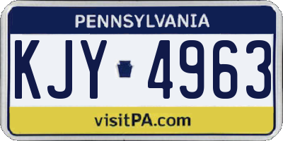 PA license plate KJY4963