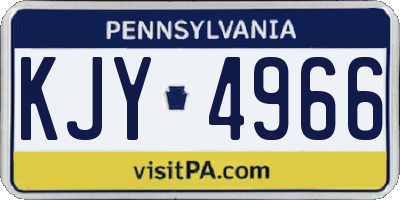PA license plate KJY4966
