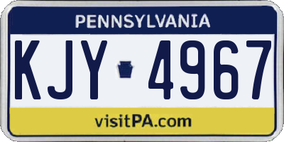 PA license plate KJY4967