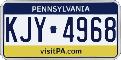 PA license plate KJY4968