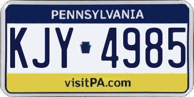 PA license plate KJY4985