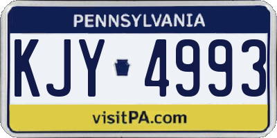 PA license plate KJY4993