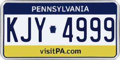 PA license plate KJY4999