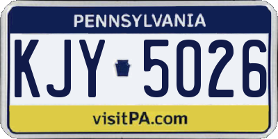 PA license plate KJY5026