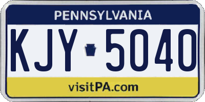 PA license plate KJY5040