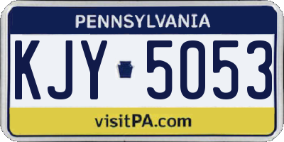 PA license plate KJY5053