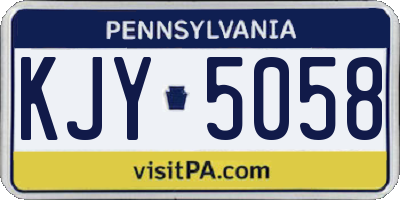 PA license plate KJY5058