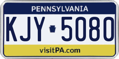 PA license plate KJY5080