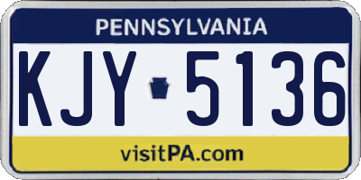 PA license plate KJY5136