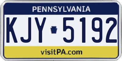 PA license plate KJY5192
