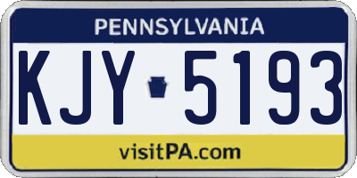 PA license plate KJY5193