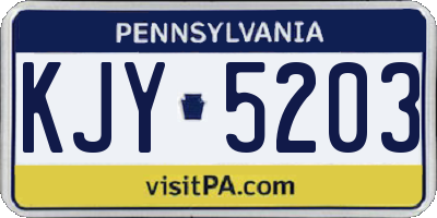 PA license plate KJY5203