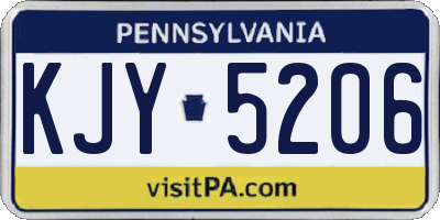PA license plate KJY5206